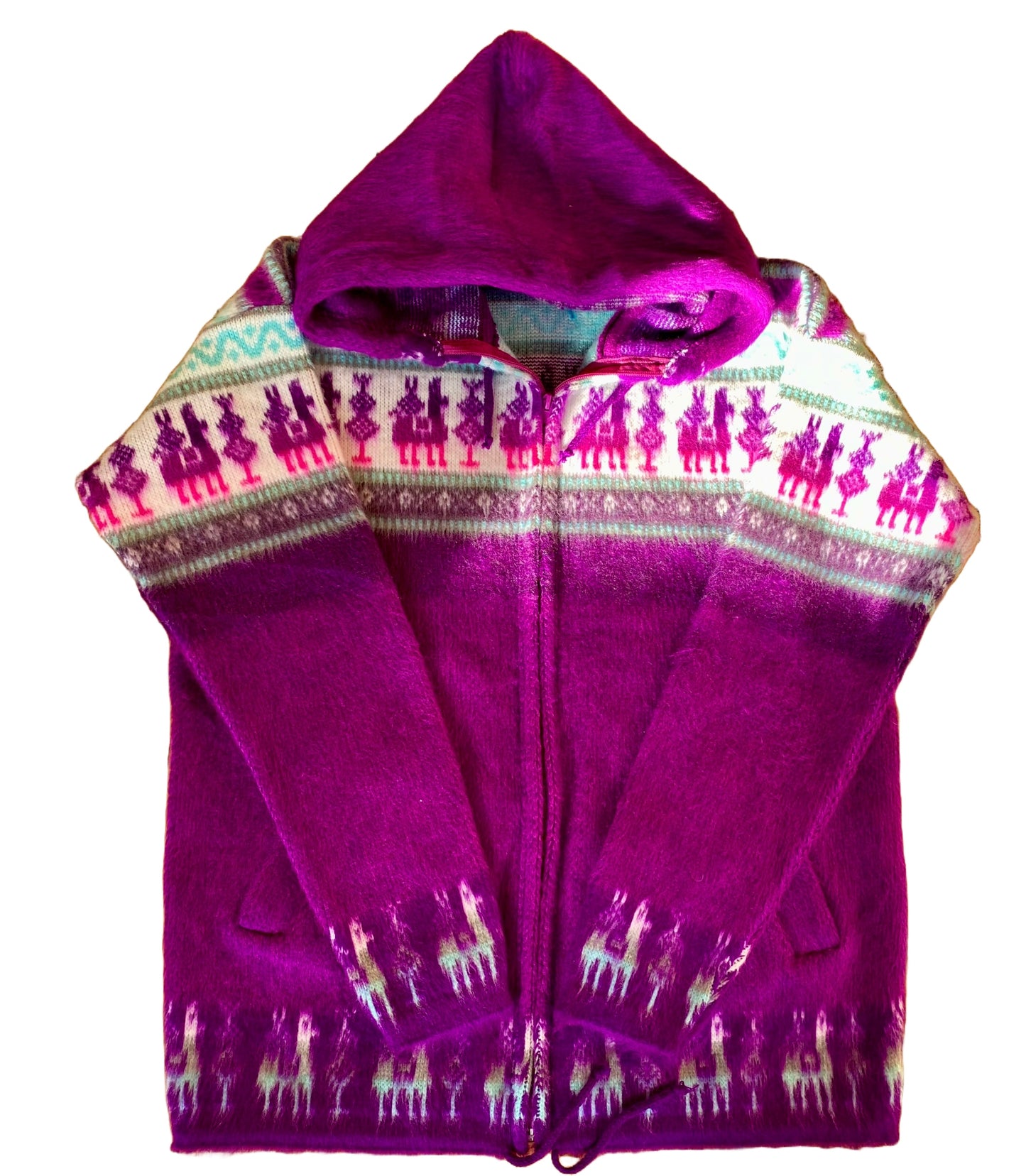 AlpacaChill Magenta llama Heavyweight Alpaca blend Hoodie