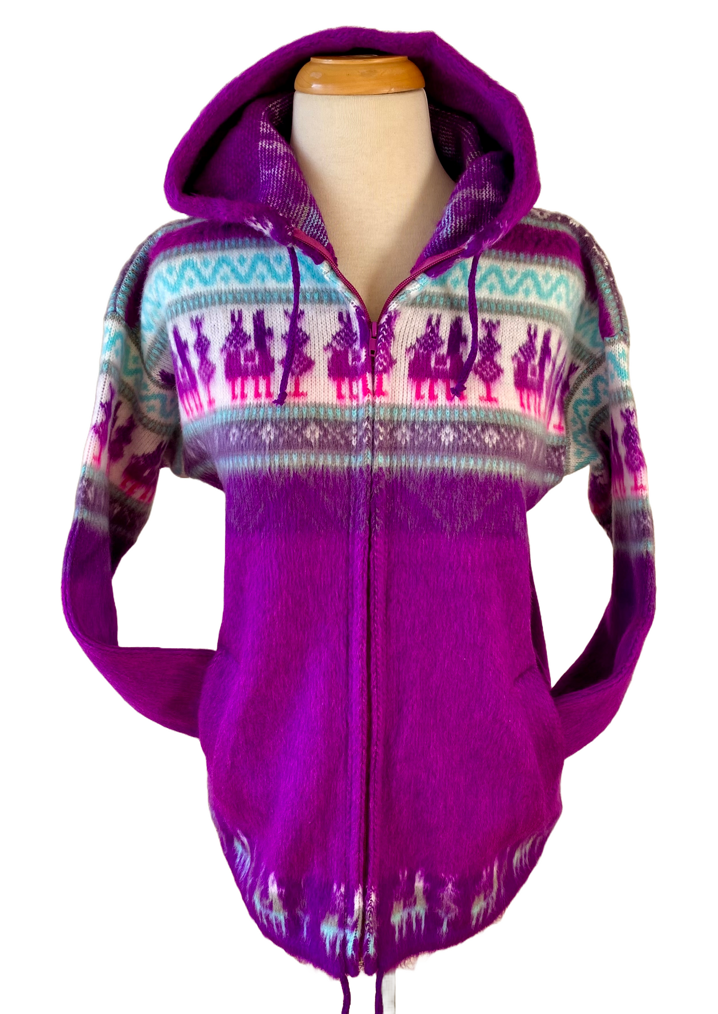 AlpacaChill Magenta llama Heavyweight Alpaca blend Hoodie