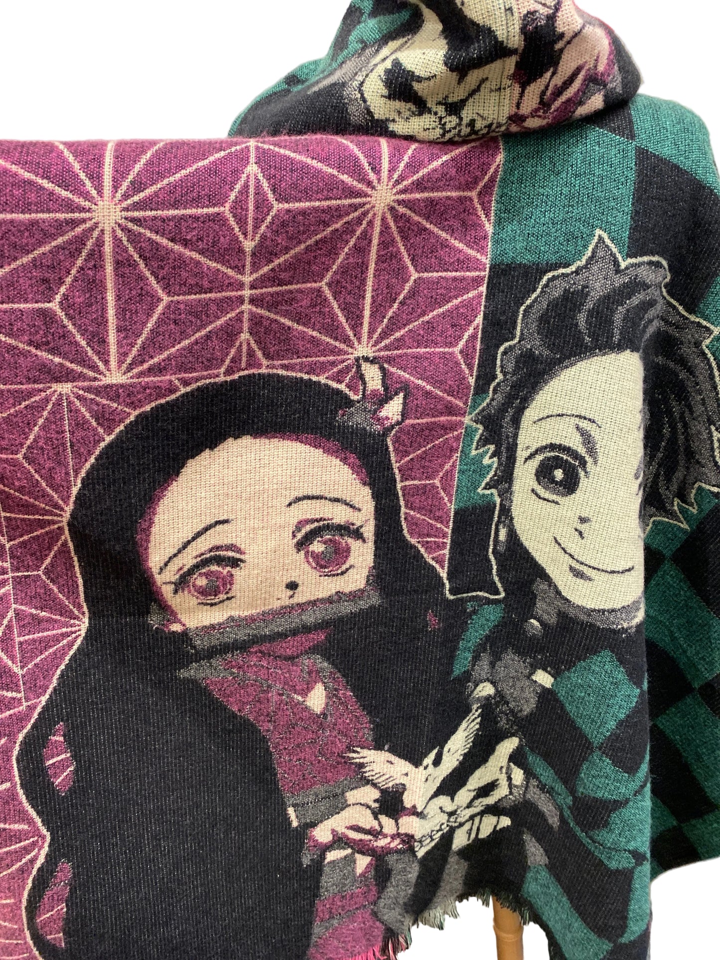 Green / purple Poncho