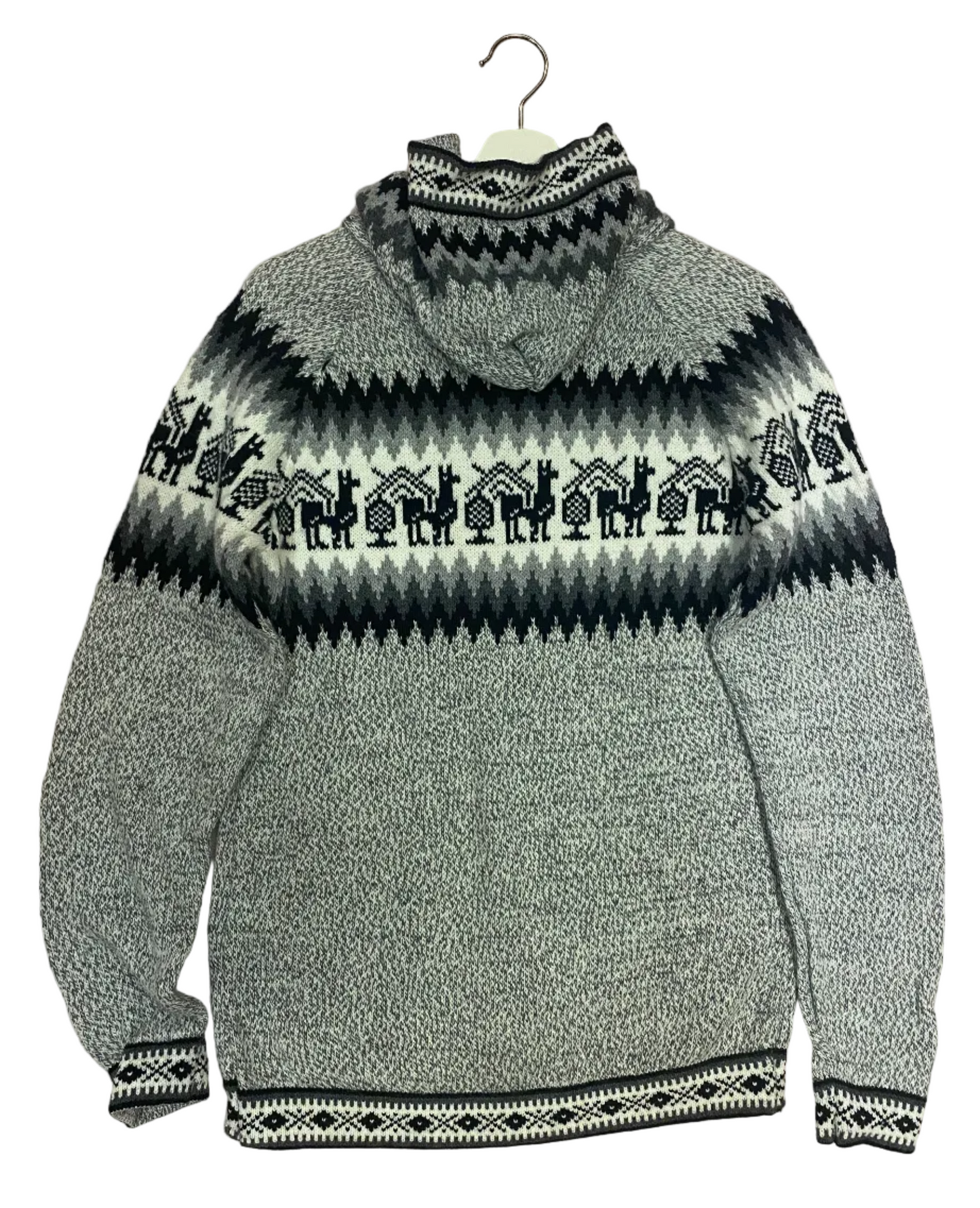Zip up alpaca sweater Grey