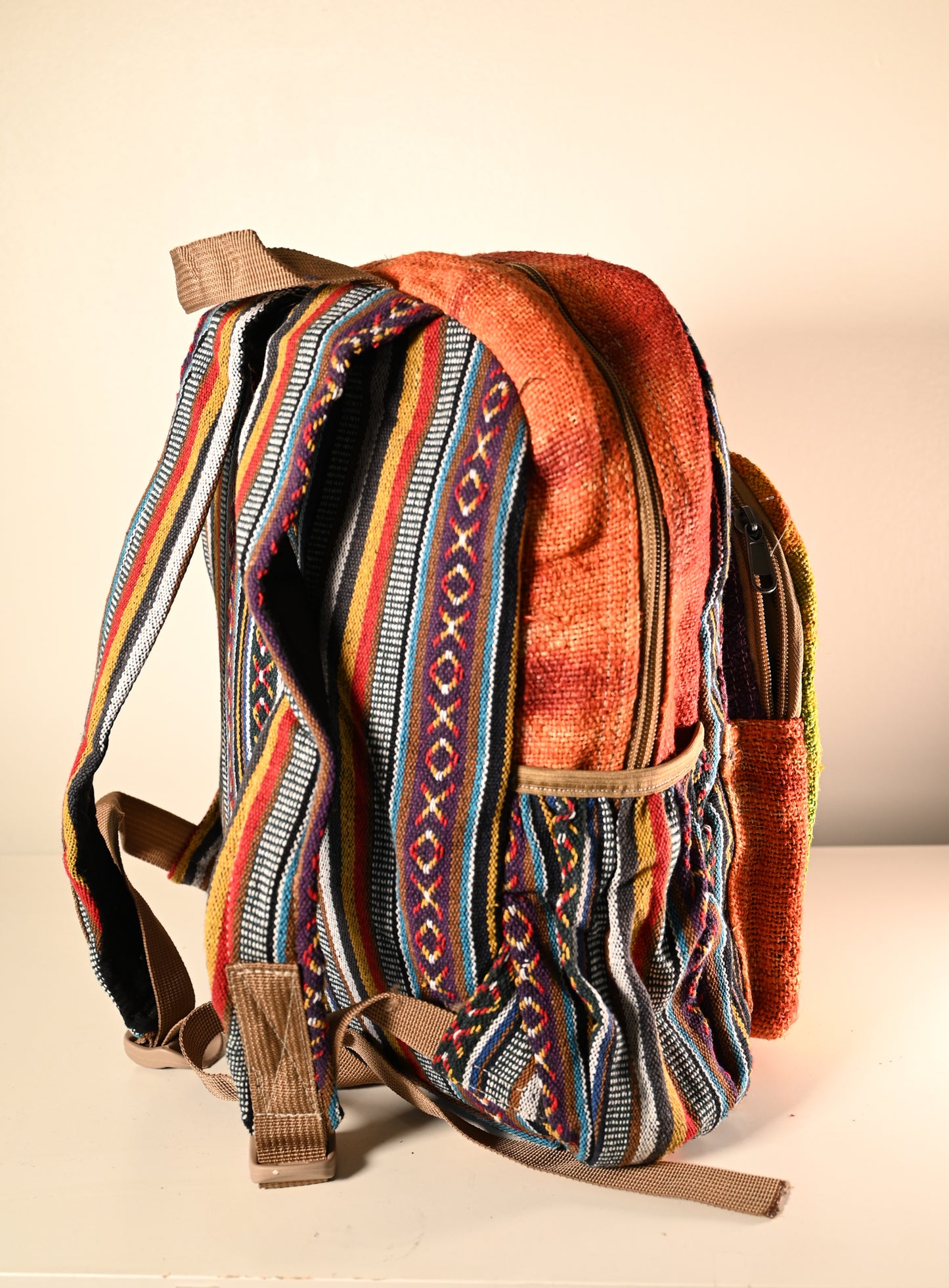 Hemp BackPack - tie dye - blue Mashroom