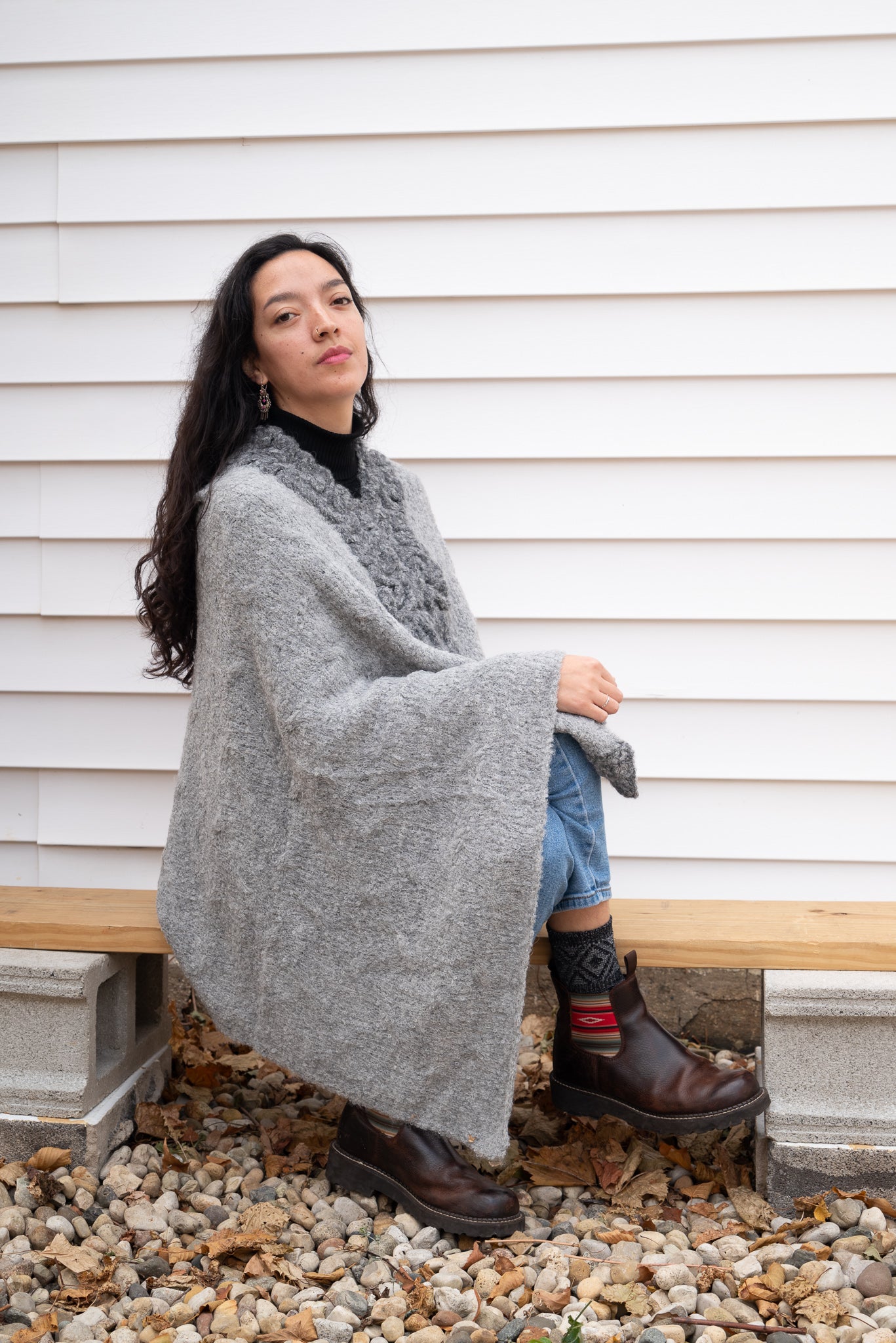 100% baby Alpaca Poncho