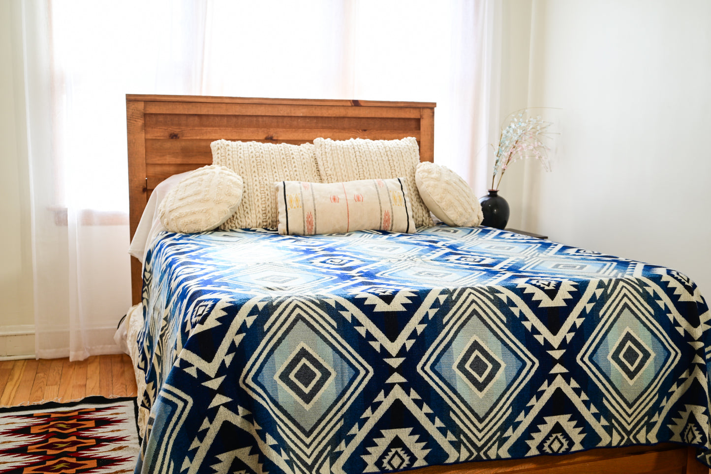 Alpaca Wool Blanket Blue Great Lakes Design