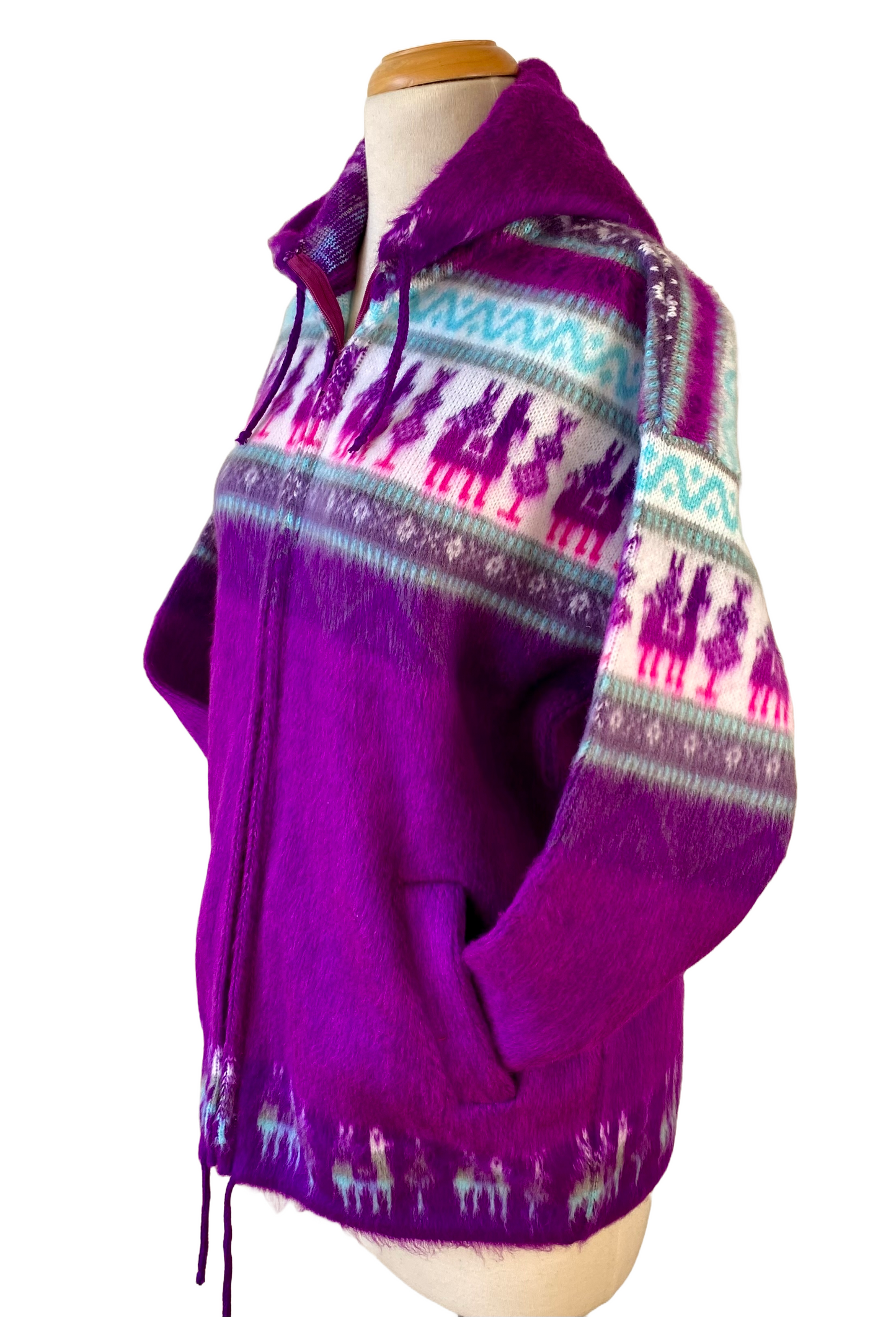 AlpacaChill Magenta llama Heavyweight Alpaca blend Hoodie