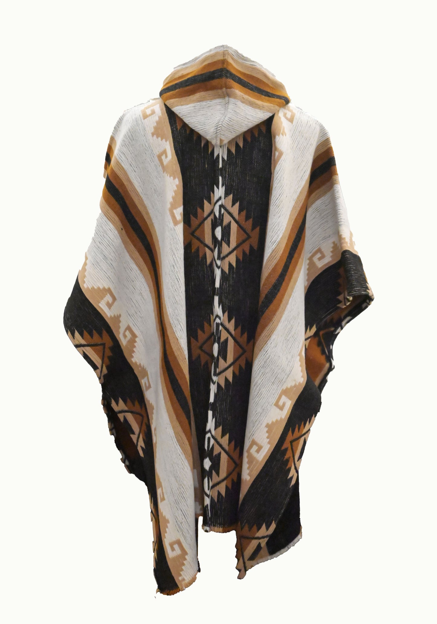 Geometric Poncho Brown