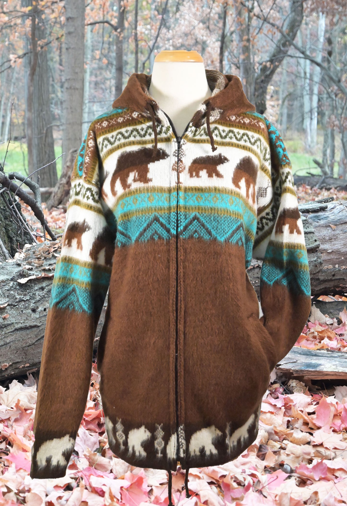 AlpacaChill brown Bear Heavyweight Alpaca blend Hoodie