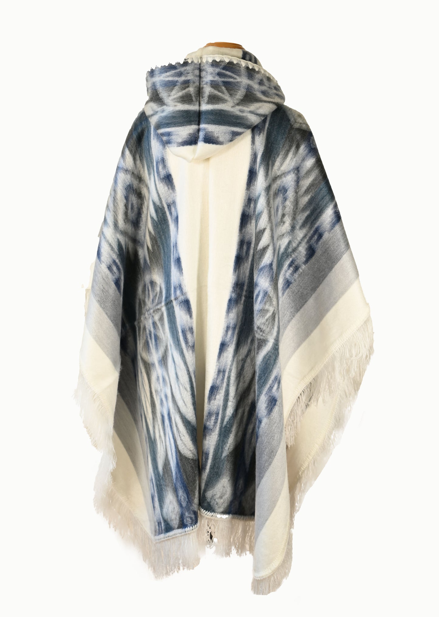 Neutral tones alpaca poncho Feather