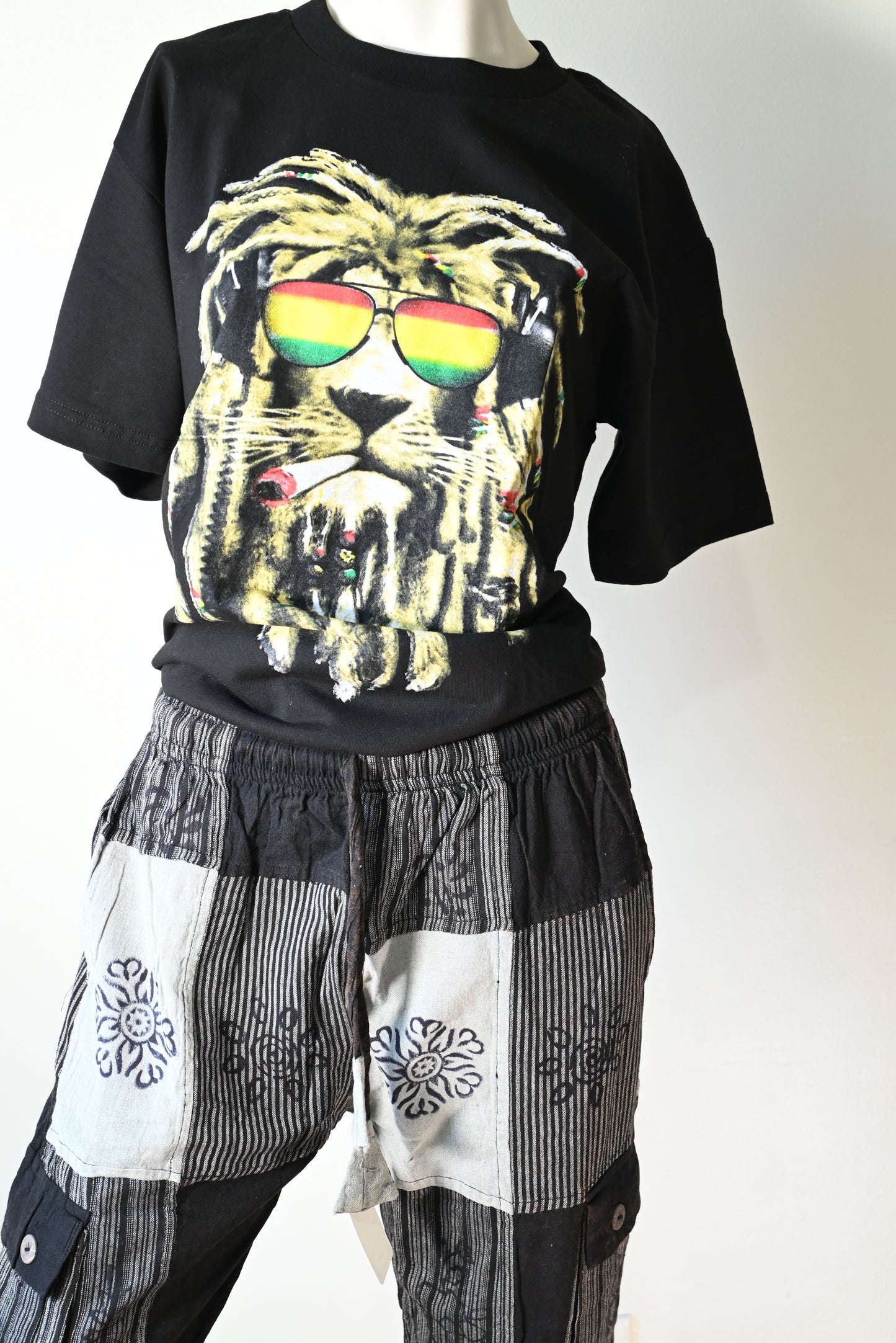 Patch work Pant B&W #