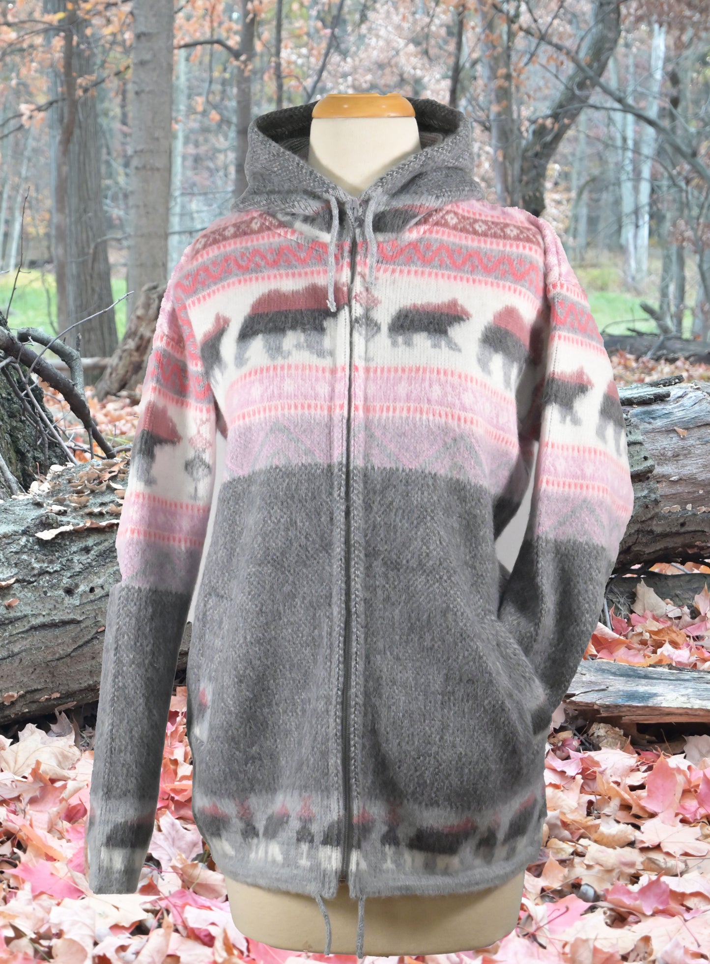 AlpacaChill Pink Bear Heavyweight Alpaca blend Hoodie