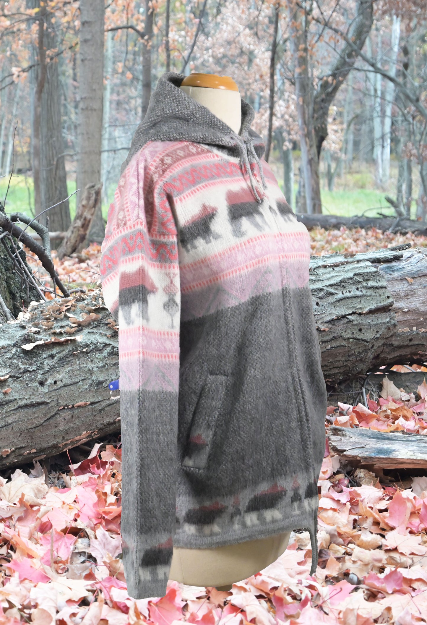 AlpacaChill Pink Bear Heavyweight Alpaca blend Hoodie