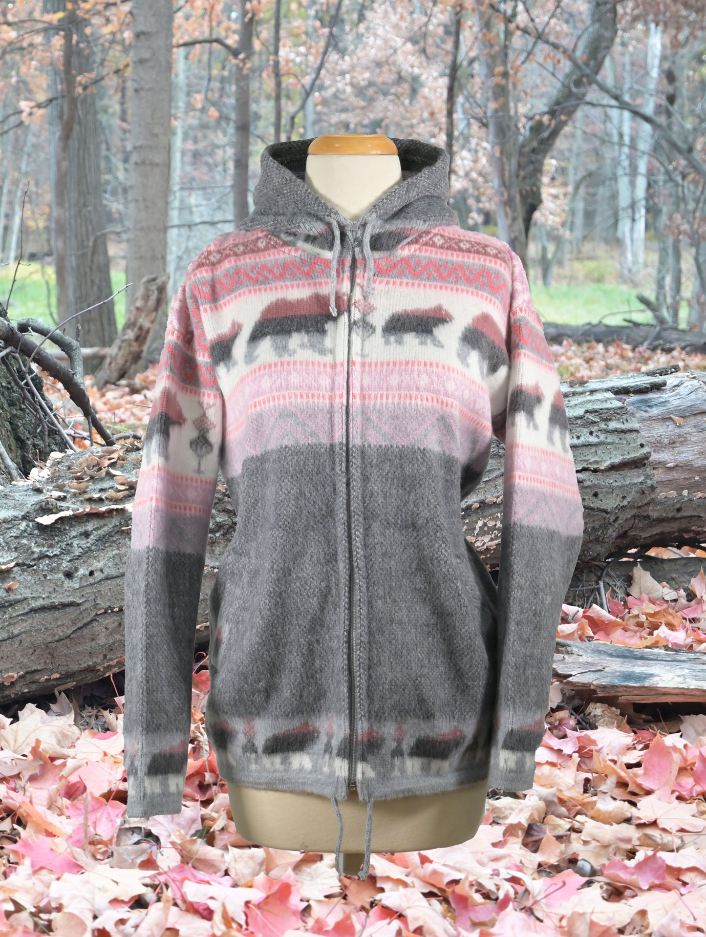 AlpacaChill Pink Bear Heavyweight Alpaca blend Hoodie