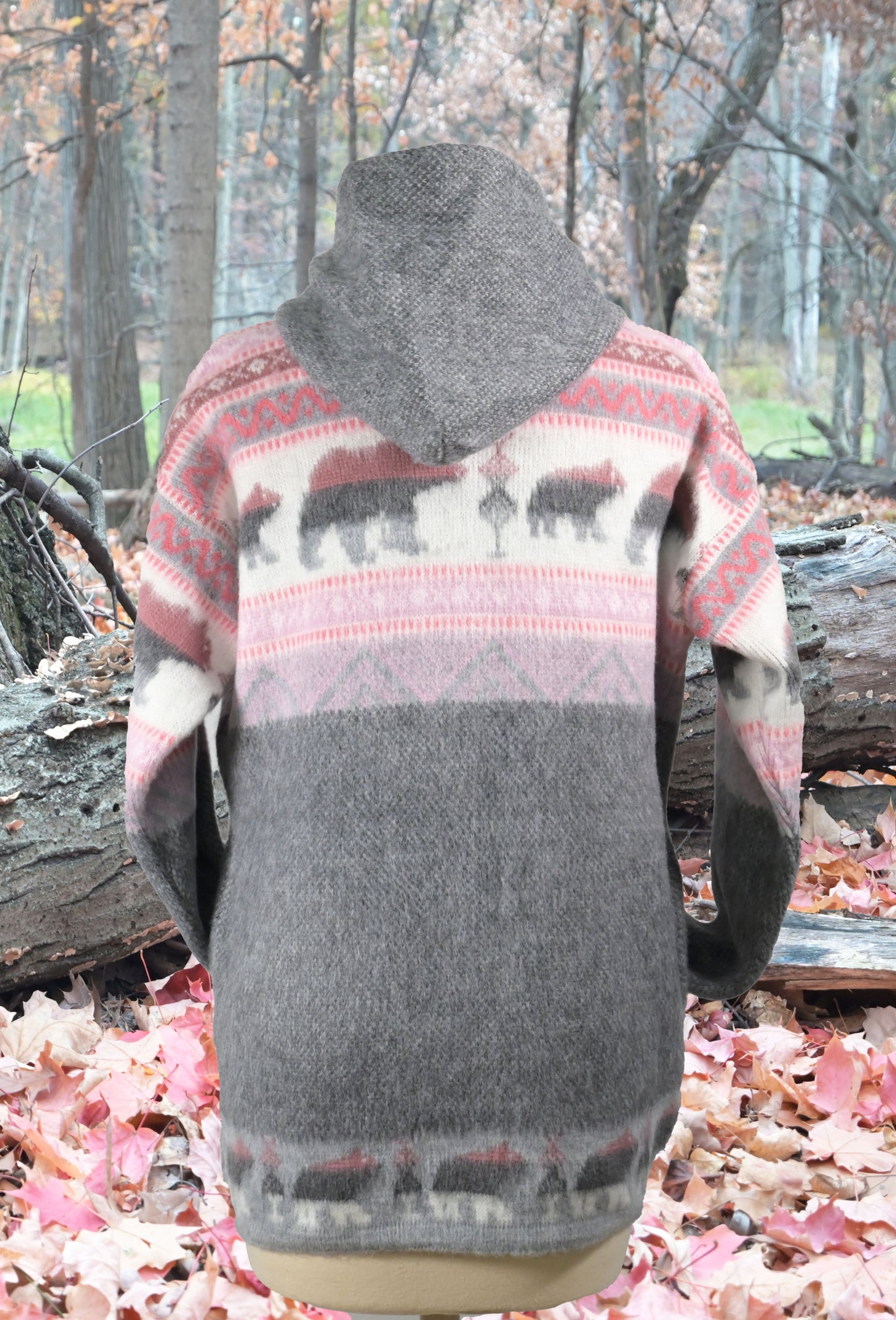 AlpacaChill Pink Bear Heavyweight Alpaca blend Hoodie