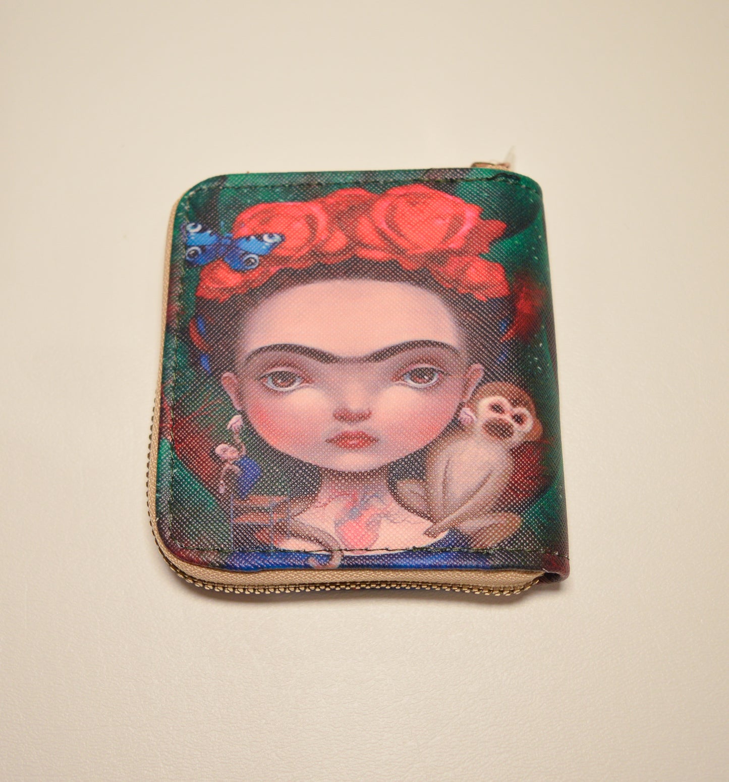 Firda kahlo wallet 4 inches by 4 inches. Black
