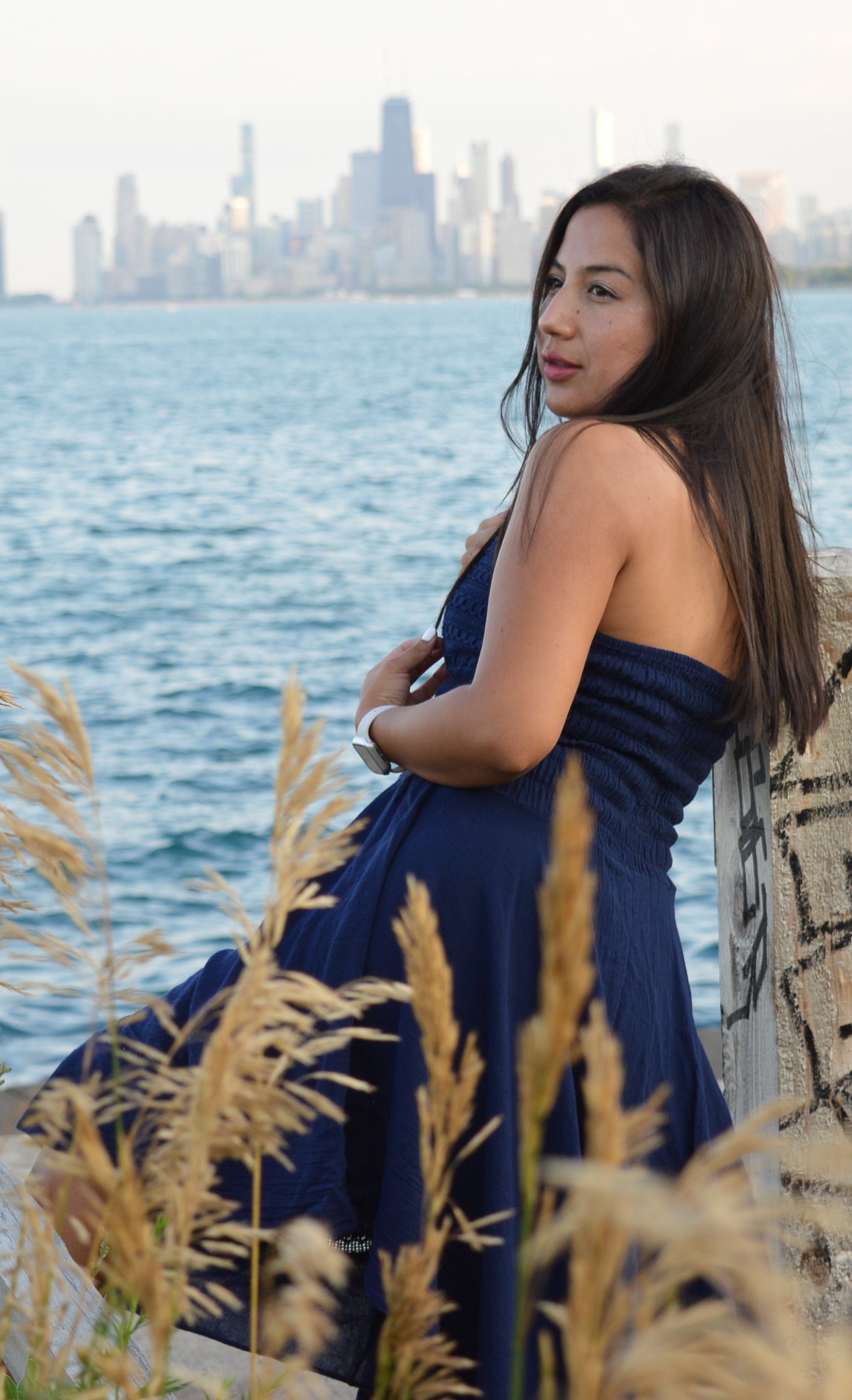 Pima Cotton Dress- Dark Blue