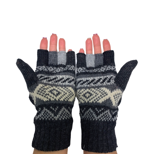 Alpaca fingerless gloves