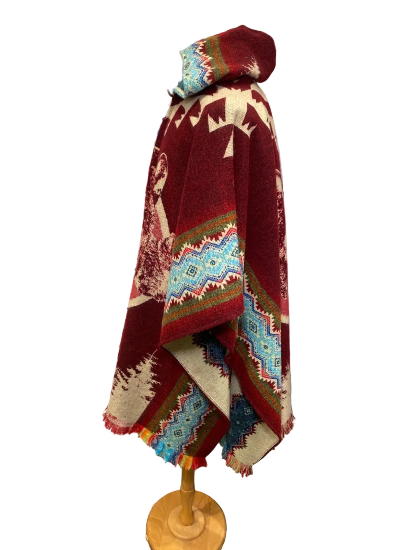 Wolf poncho Red