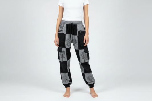 Patch work Pant B&W