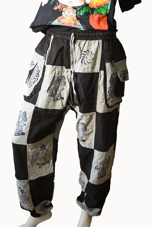 Patch work Pant B&W