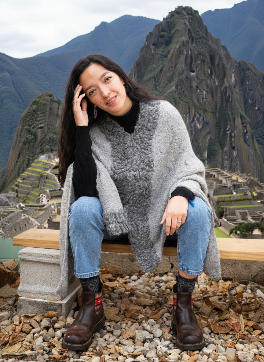 100% baby Alpaca Poncho