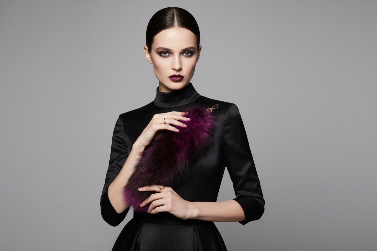 faux fur tail Purple