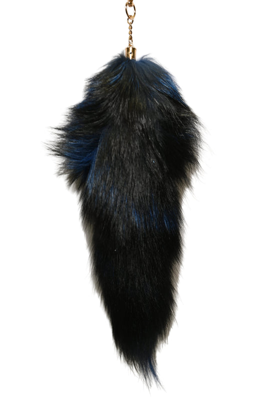 faux fur tail  Blue