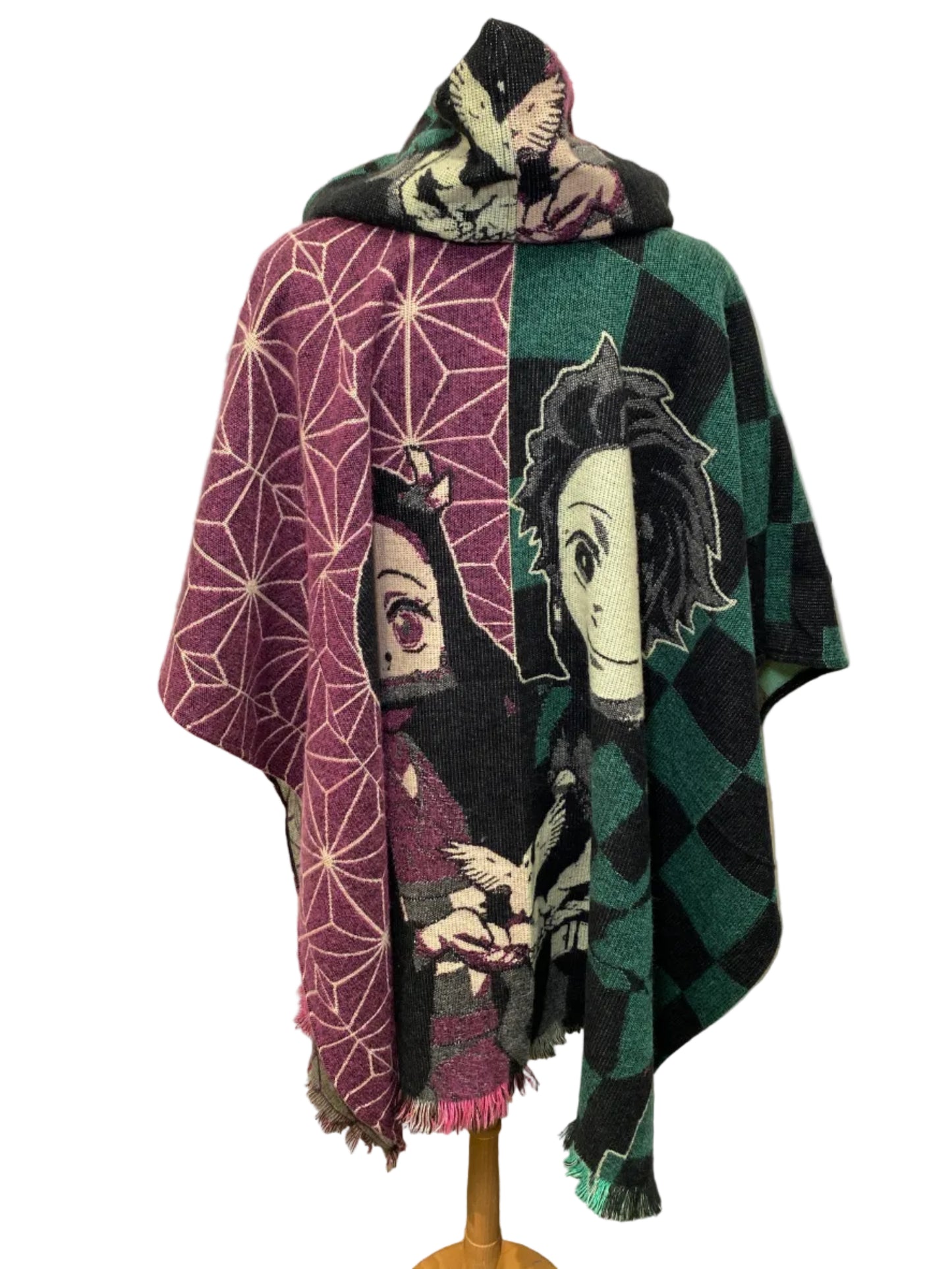 Green / purple Poncho