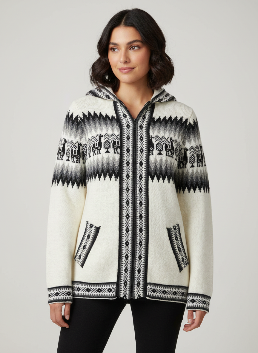 Zip up alpaca sweater