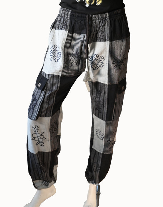 Patch work Pant B&W #
