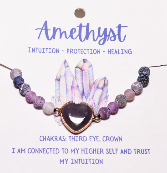 Amethyst - Cord Bracelet