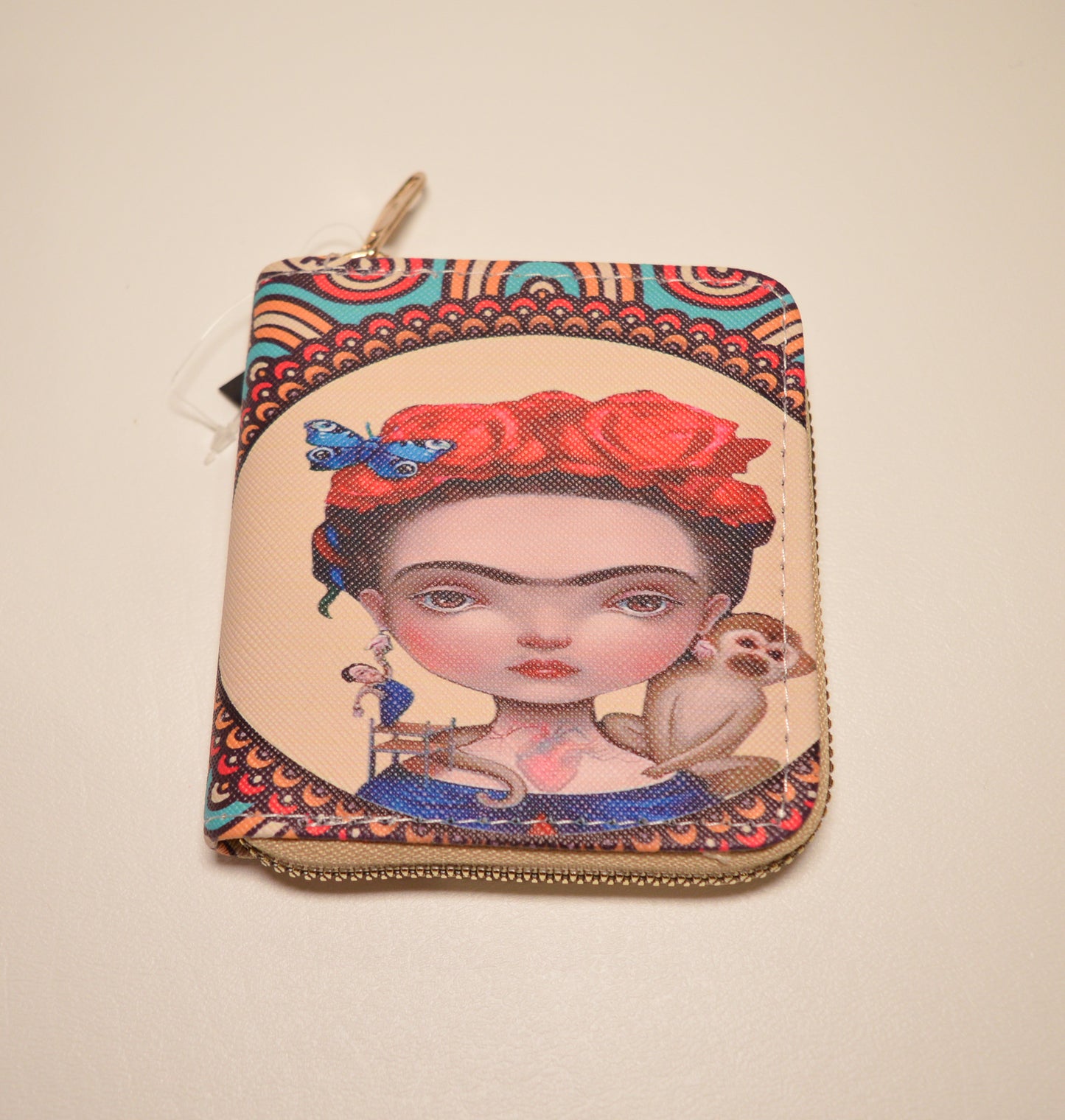 Firda kahlo wallet 4 inches by 4 inches. White
