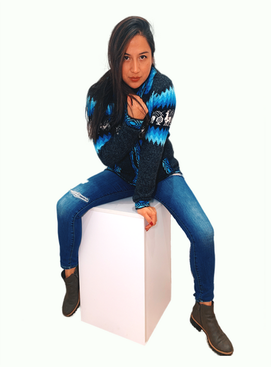 Alpaca Blend Zip Up Hooded Sweatshirt