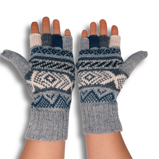 Alpaca fingerless gloves